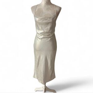 EXPRESS Satin Cowl Neck Midi Slip Dress Sz XS Lined